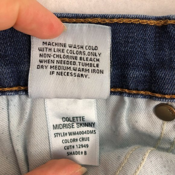 Hudson Women's Size 29 Colette Mid Rise Skinny Crue Blue Distressed Denim Jeans - Picture 12 of 13